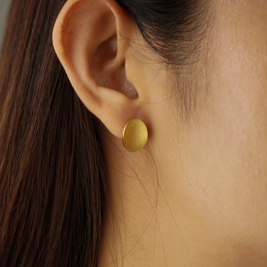 Matte Curved Oval Earrings