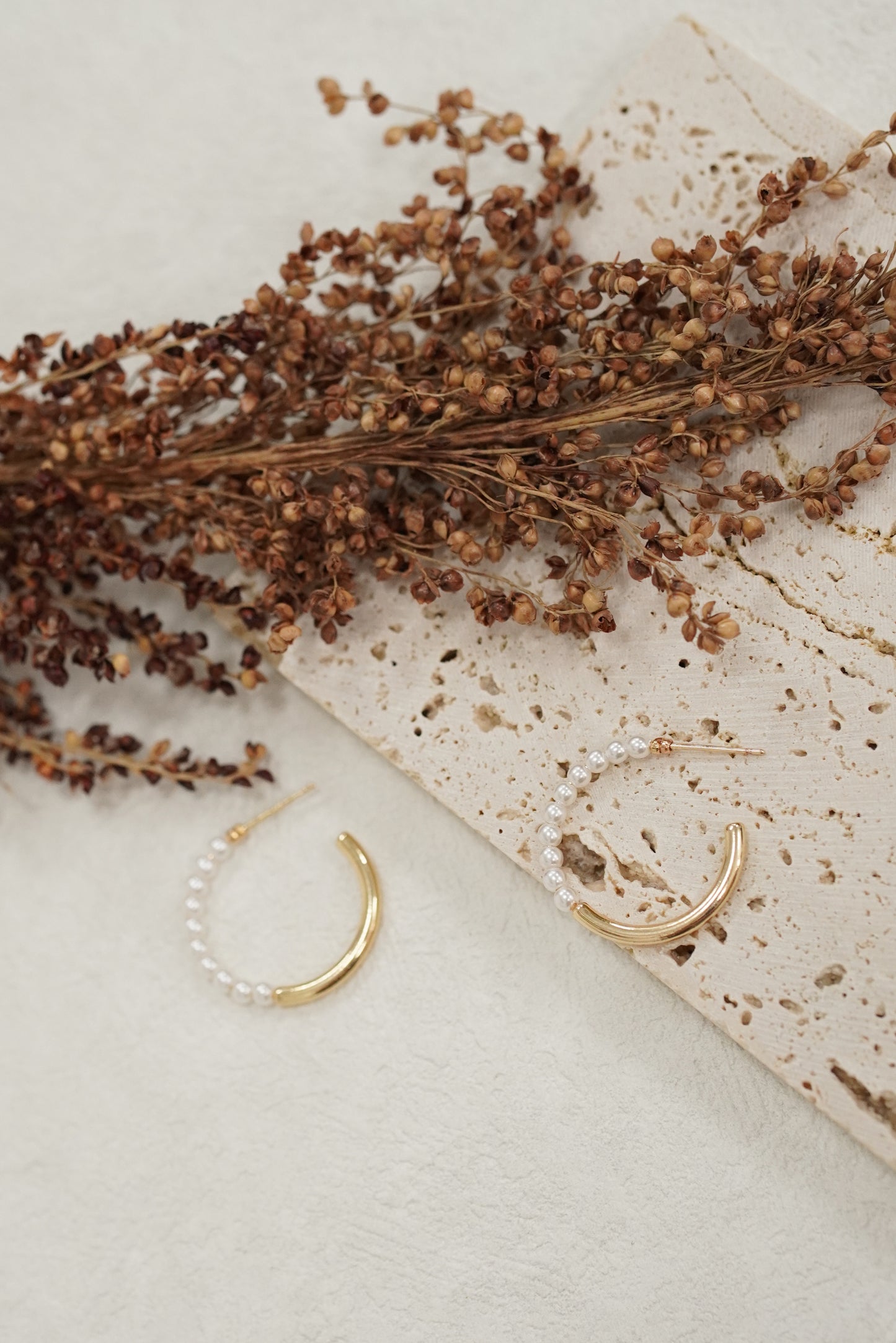 Yelly Pearl Hoops