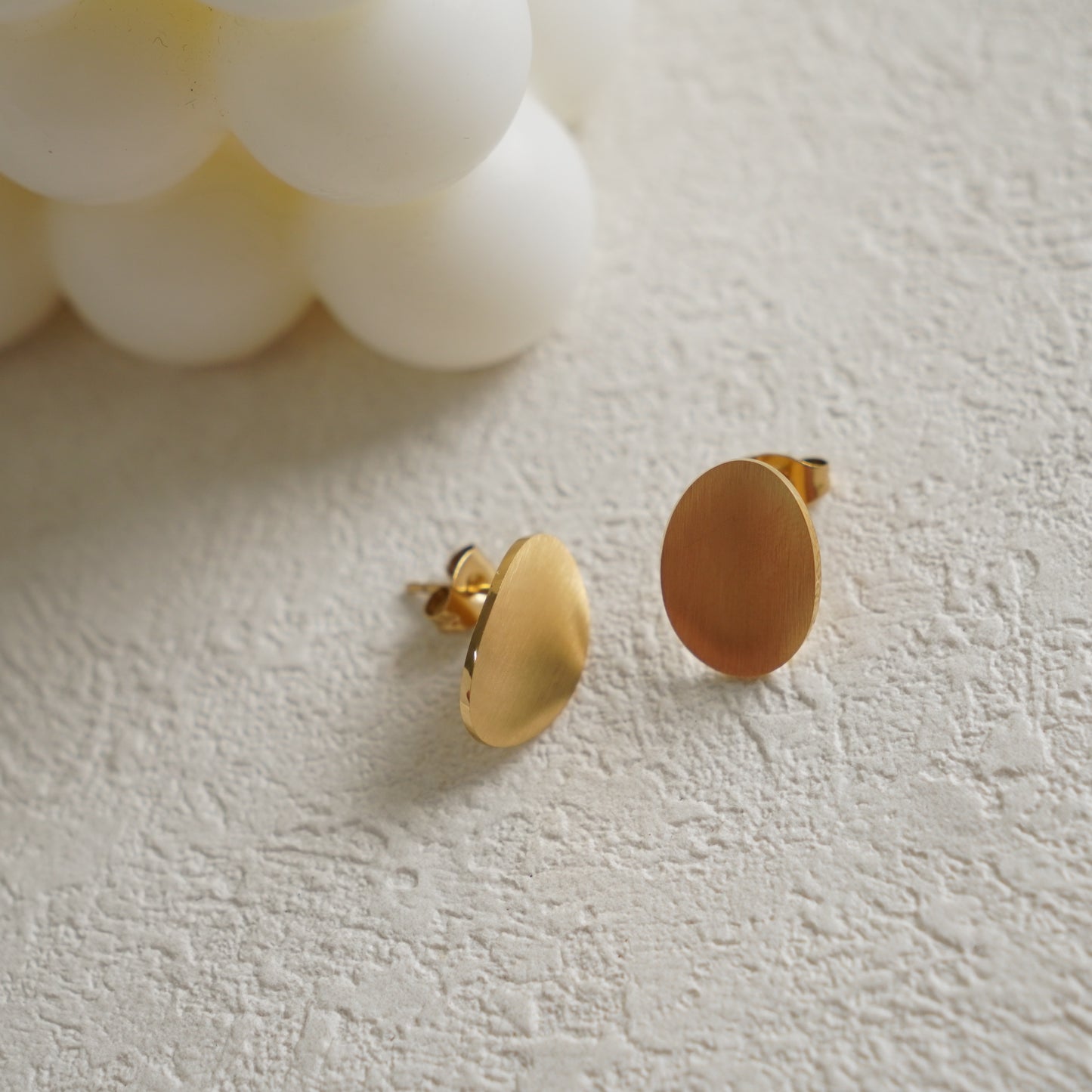 Matte Curved Oval Earrings