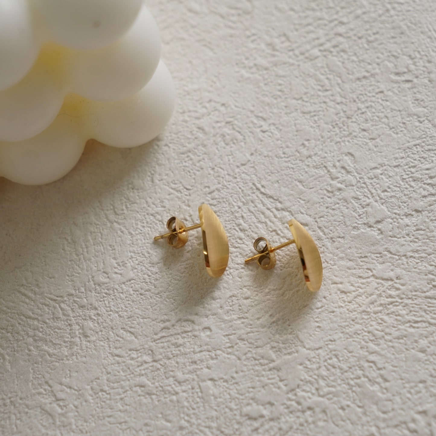 Matte Curved Oval Earrings
