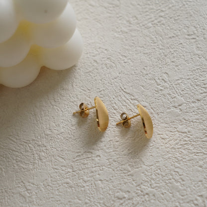 Matte Curved Oval Earrings
