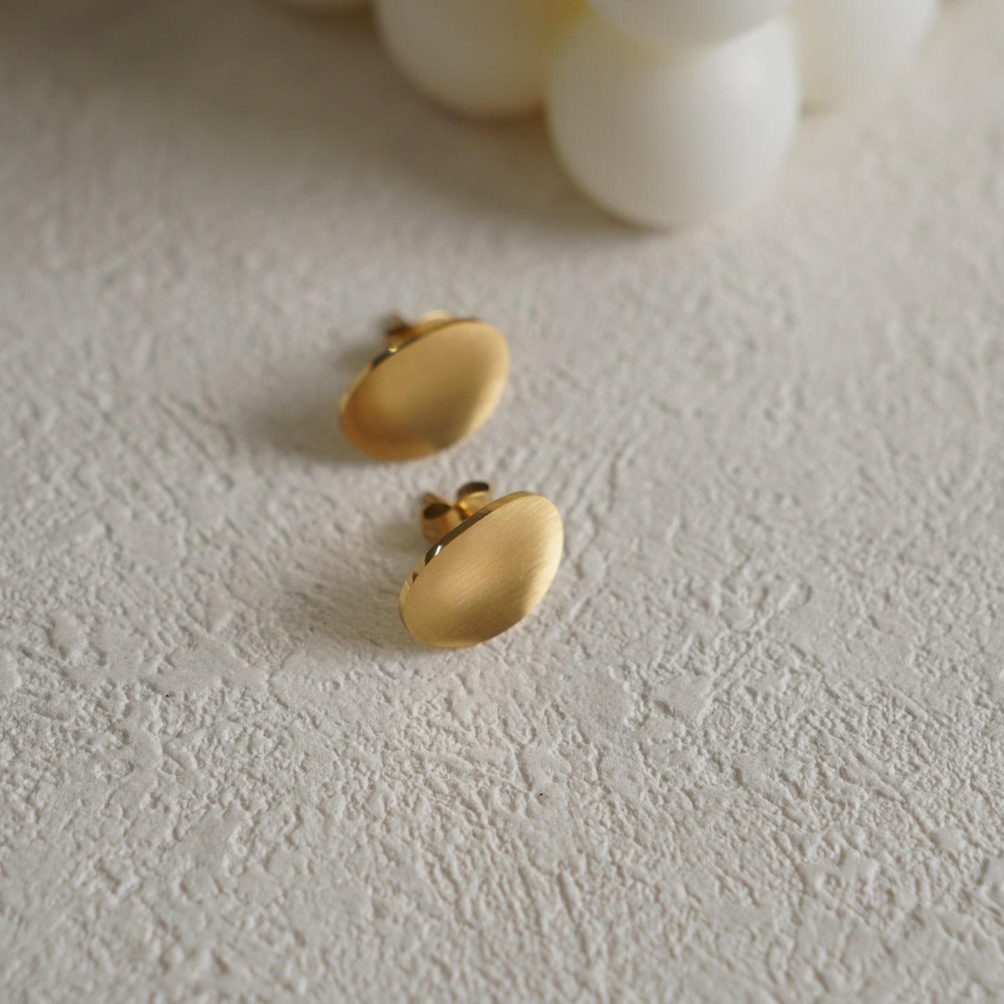 Matte Curved Oval Earrings