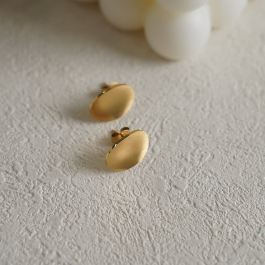 Matte Curved Oval Earrings