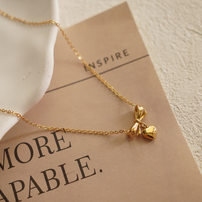 Wella Ribbon & Love Necklace
