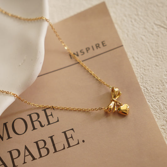Wella Ribbon & Love Necklace