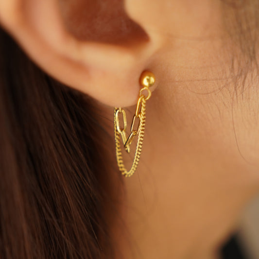 Elowen Layered Chain Earrings
